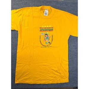 Hering Tahuichi Bolivia Soccer Graphic Tee XXL Yellow Cotton Brazil Mens Vintage